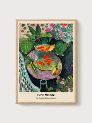 Henri Matisse The Goldfish Print poster in oak frame