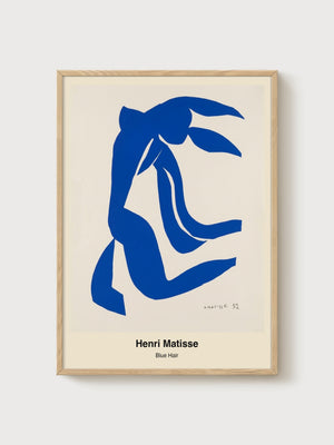 Henri Matisse Blue Hair Print poster in oak frame