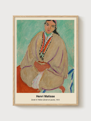 Henri Matisse Zorah In Yellow Print poster in oak frame