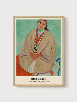 Henri Matisse Zorah In Yellow Print poster in oak frame