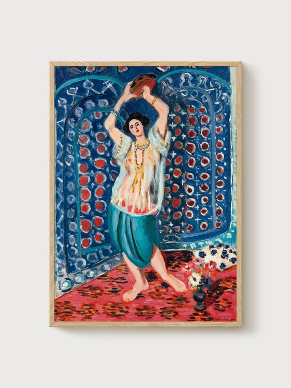 Henri Matisse Odalisque with Tambourine Vintage Painting poster in oak frame
