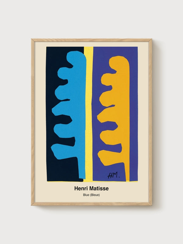 Henri Matisse Blue Bleue Print poster in oak frame