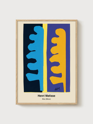 Henri Matisse Blue Bleue Print poster in oak frame