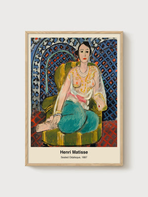 Henri Matisse Seated Odalisque Print poster in oak frame