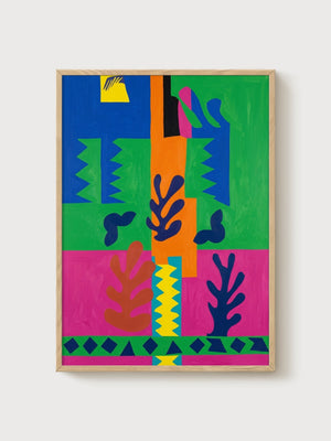 Henri Matisse France Chart Print poster in oak frame