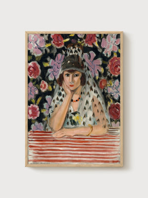 Henri Matisse Portrait Print poster in oak frame