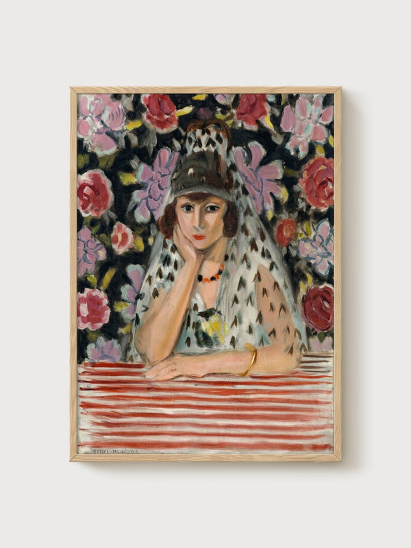 Henri Matisse Portrait Print poster in oak frame