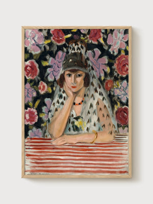Henri Matisse Portrait Print poster in oak frame