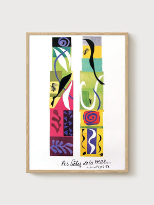 Henri Matisse The Beasts of the Sea poster in oak frame