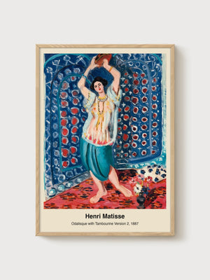 Henri Matisse Odalisque with Tambourine Vintage Painting poster in oak frame