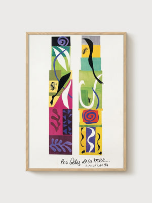 Henri Matisse The Beasts of the Sea poster in oak frame