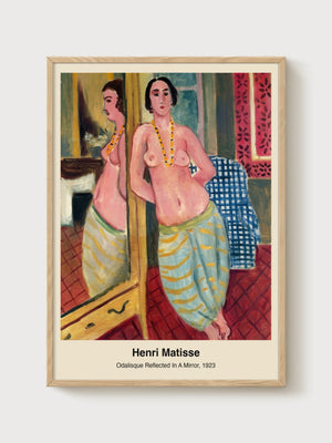 Henri Matisse Odalisque Reflected In A Mirror poster in oak frame