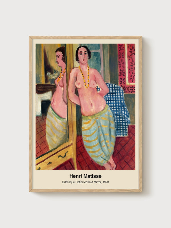 Henri Matisse Odalisque Reflected In A Mirror poster in oak frame