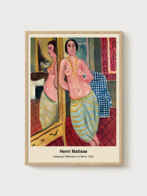 Henri Matisse Odalisque Reflected In A Mirror poster in oak frame