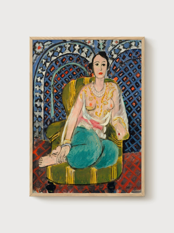 Henri Matisse Seated Odalisque Print poster in oak frame