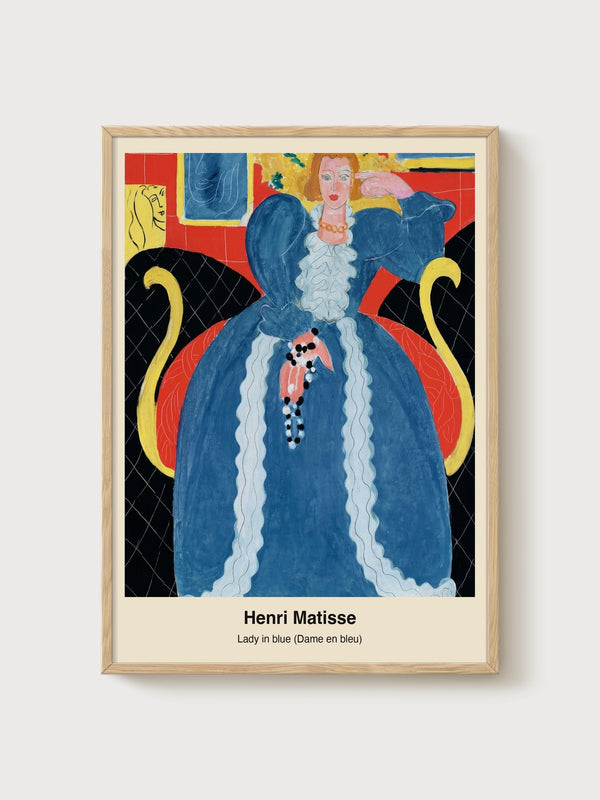 Henri Matisse Lady in Blue Print poster in oak frame