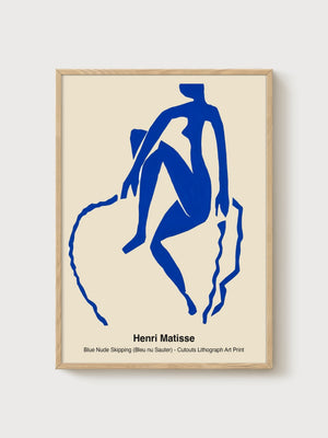 Henri Matisse Blue Nude Skipping Print poster in oak frame