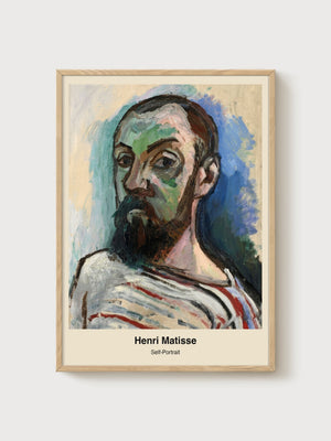 Henri Matisse Self Portrait Print poster in oak frame