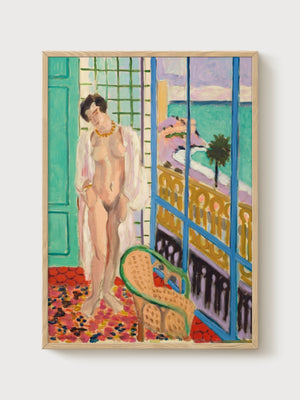 Henri Matisse Naked Woman Print poster in oak frame