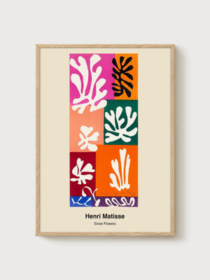 Henri Matisse Snow Flowers Print poster in oak frame