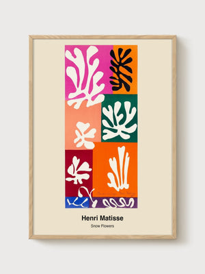 Henri Matisse Snow Flowers Print poster in oak frame
