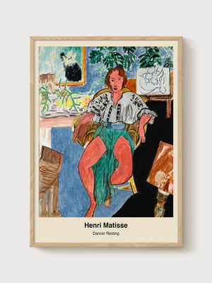 Henri Matisse Dancer Resting Print poster in oak frame