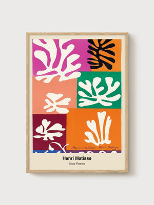Henri Matisse Snow Flowers Print poster in oak frame