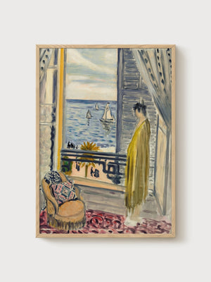 Henri Matisse Woman at the Window Print poster in oak frame