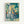 Japanese woodblock artwork featuring a majestic waterfall flowing through rocky terrain with small figures and trees in soft teal and terracotta hues; contemplative mountain scene.
