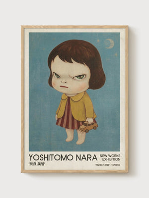 Yoshitomo Nara Exhibition Poster poster in oak frame