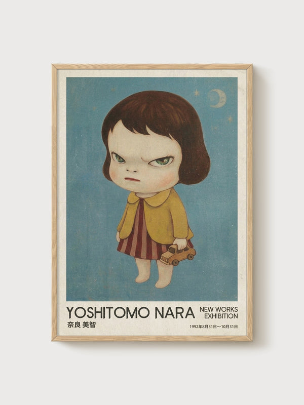 Yoshitomo Nara Exhibition Poster poster in oak frame