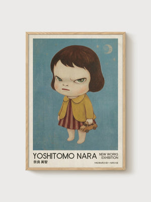 Yoshitomo Nara Exhibition Poster poster in oak frame