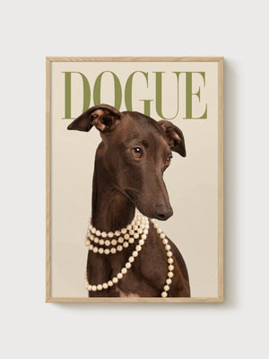 Dogue Italian Greyhound Poster poster in oak frame