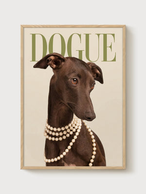 Dogue Italian Greyhound Poster poster in oak frame