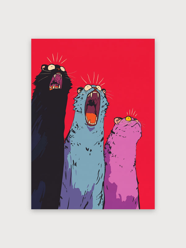 Pop Art Otters Screaming - Digital Download