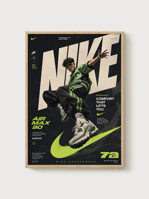 Nike Air Max 90 Poster poster in oak frame