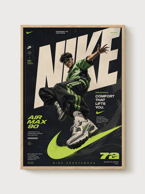 Nike Air Max 90 Poster poster in oak frame