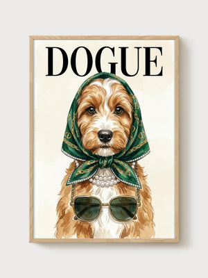 Dogue Fashion Dog Breed Poster poster in oak frame