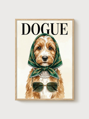 Dogue Fashion Dog Breed Poster poster in oak frame