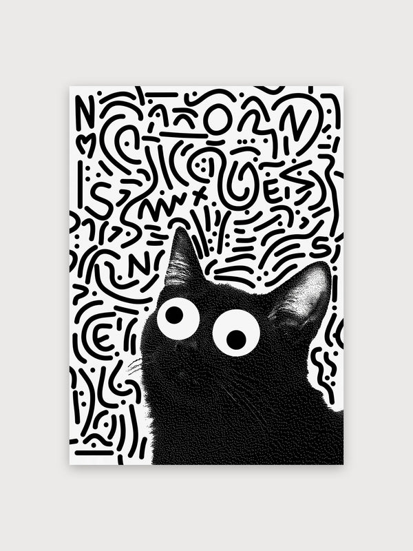 Wide Eyed Cat Geometric Abstraction - Digital Download