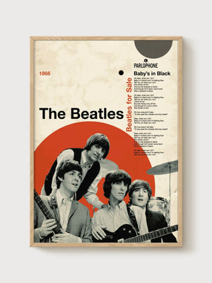Beatles Poster poster in oak frame