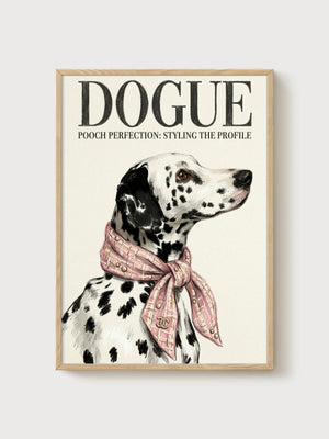 Dogue Vogue Poster poster in oak frame