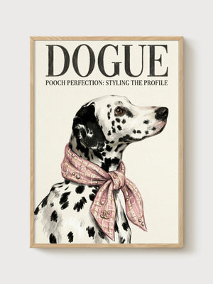 Dogue Vogue Poster poster in oak frame