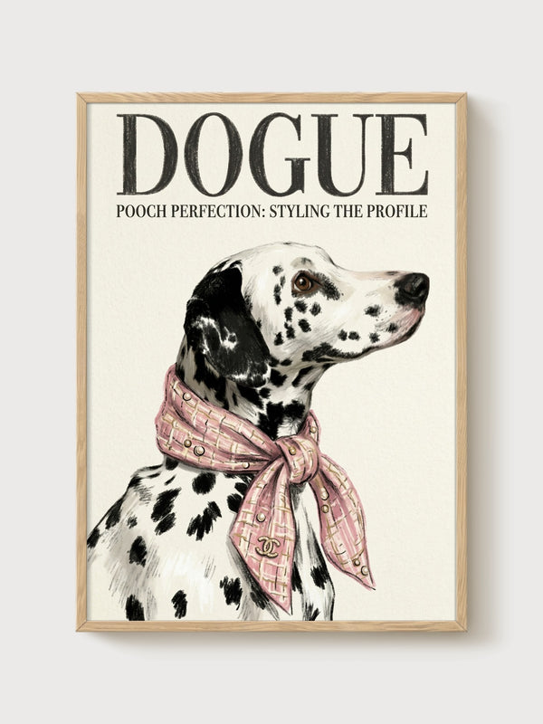 Dogue Vogue Poster poster in oak frame