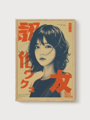 Japanese Film Poster poster in oak frame