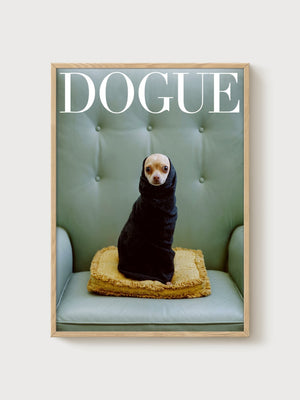 Chihuahua Dog Wall Art poster in oak frame