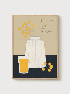 Still Life Flower Poster poster in oak frame