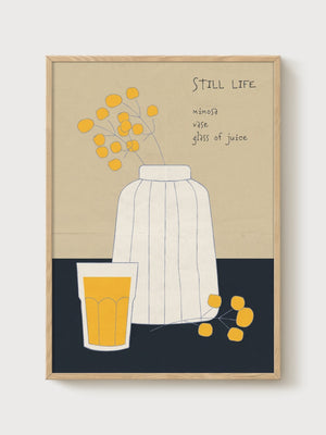 Still Life Flower Poster poster in oak frame