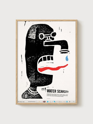 Water Scarcity Bauhaus Poster poster in oak frame