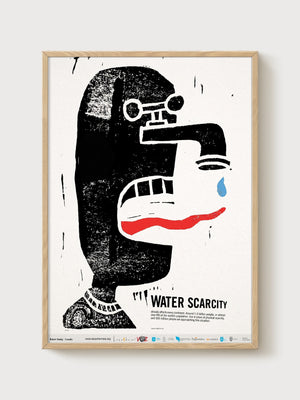 Water Scarcity Bauhaus Poster poster in oak frame